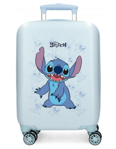 4381341 ABS SUITCASE 50 CM 4W. HAPPY STITCH BLUE